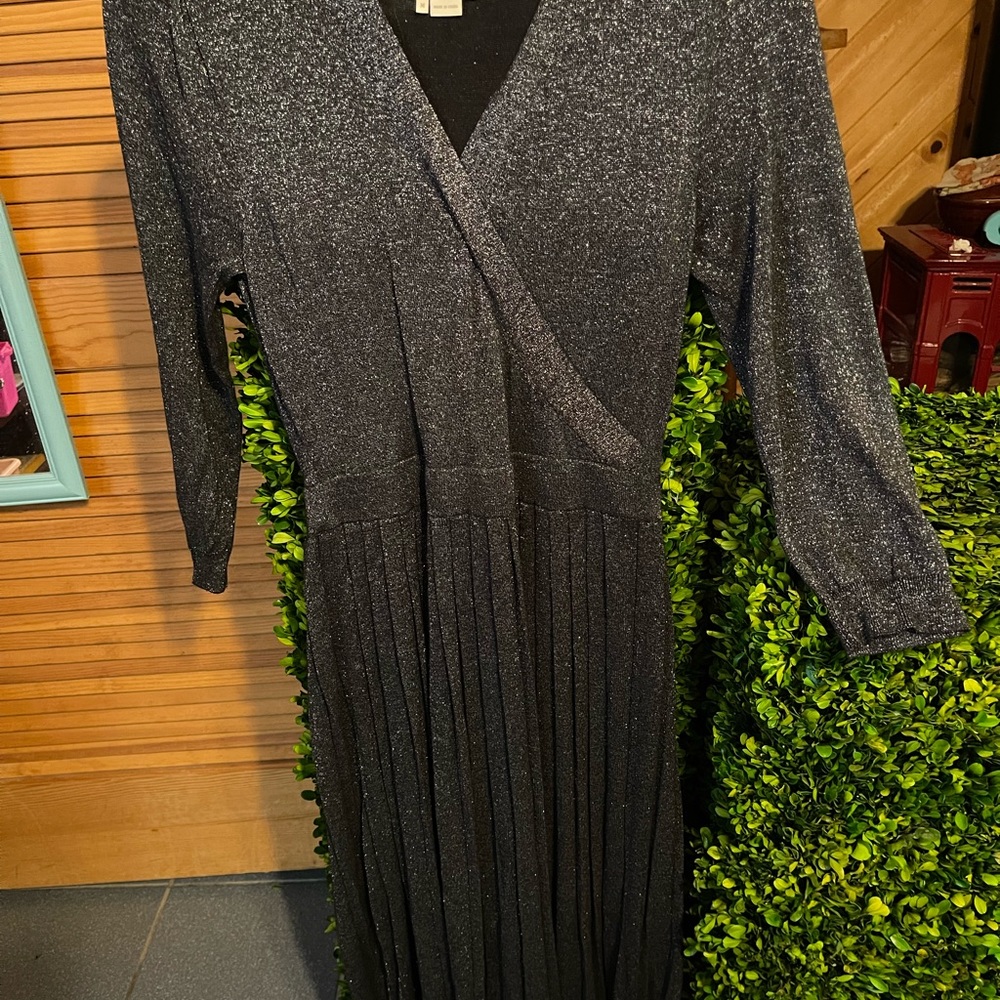 Kate Spade New York 'DAZZLING BEAUTY" Metallic Sweater Wrap Dress